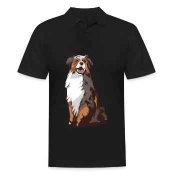Australian Shepherd Aussie - Men's Polo Shirt - black - Front - Kai (181cm)