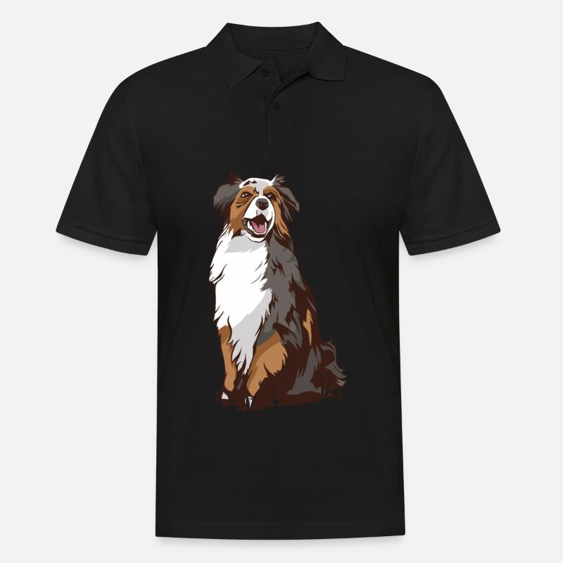 Australian Shepherd Aussie - Männer Poloshirt - Schwarz