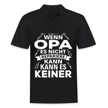 Wenn Opa es nicht Reparieren kann kann es keiner - Männer Poloshirt - Schwarz - Vorne - Kai (181cm)
