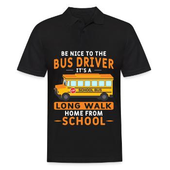 Bus driver School bus driver School bus Bus - Men's Polo Shirt - black - Front - Kai (181cm)