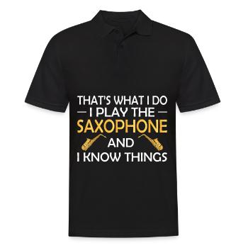 Saxophone Saxophone Jazz Musiciens - Polo Homme - noir - Devant - Kai (181cm)
