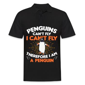 Penguin Penguin Penguin Penguin Lovers - Men's Polo Shirt - black - Front - Kai (181cm)