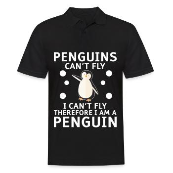 Penguin Penguin Penguin Penguin Lovers - Men's Polo Shirt - black - Front - Kai (181cm)