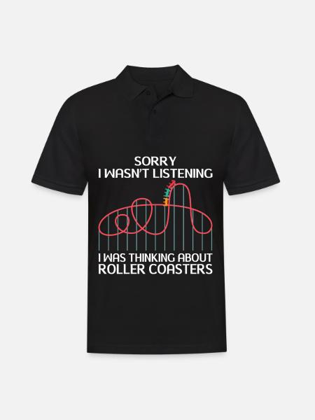 Achterbahn Freizeitpark Rollercoaster Fahrgeschäft - Männer Poloshirt - Schwarz