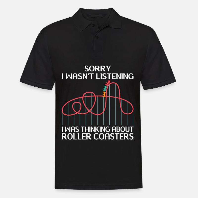 Achterbahn Freizeitpark Rollercoaster Fahrgeschäft - Männer Poloshirt - Schwarz