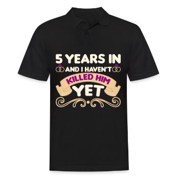 Hochzeit 5 Jahre Verheiratet Ringträger - Männer Poloshirt - Schwarz - Vorne - Kai (181cm)
