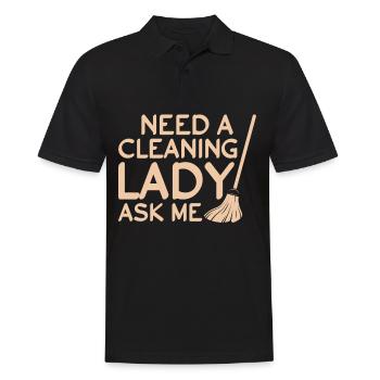 Cleaning lady Cleaner Cleaner - Men's Polo Shirt - black - Front - Kai (181cm)