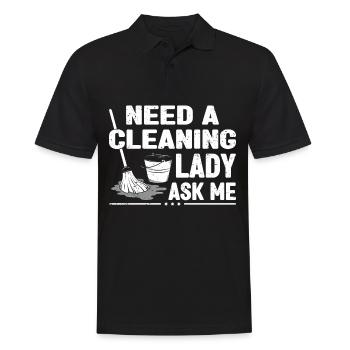 Cleaning lady Cleaner Cleaner - Men's Polo Shirt - black - Front - Kai (181cm)
