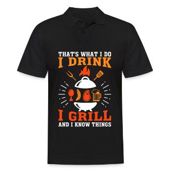 Grill Grill Summer Barbecue Beer Dicton - Polo Homme - noir - Devant - Kai (181cm)