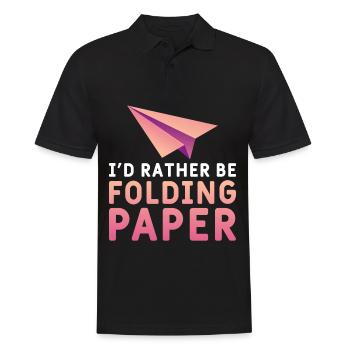 Origami Papier Flieger Papier Kunst Pilot - Männer Poloshirt - Schwarz - Vorne - Kai (181cm)