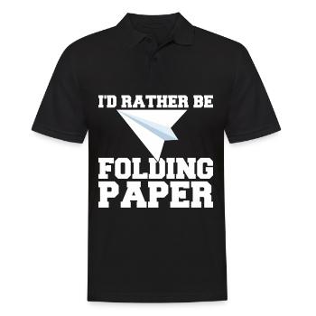 Origami Paper Airplane Paper Art Pilot - Polo Homme - noir - Devant - Kai (181cm)