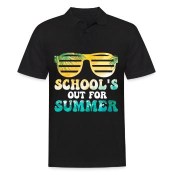 Schule Fertig Sommerferien Spruch - Männer Poloshirt - Schwarz - Vorne - Kai (181cm)