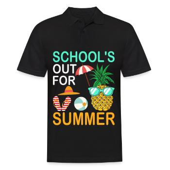 Schule Fertig Sommerferien Spruch - Männer Poloshirt - Schwarz - Vorne - Kai (181cm)