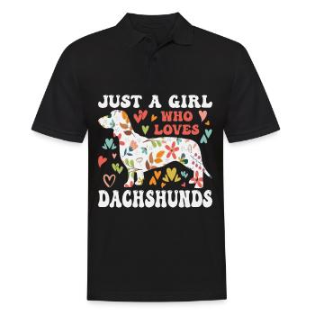 Dackel Dachshund Rauhaardackel - Männer Poloshirt - Schwarz - Vorne - Kai (181cm)