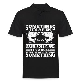 Pêche Pêche Pêcheur Pêche Canne à pêche - Polo Homme - noir - Devant - Kai (181cm)