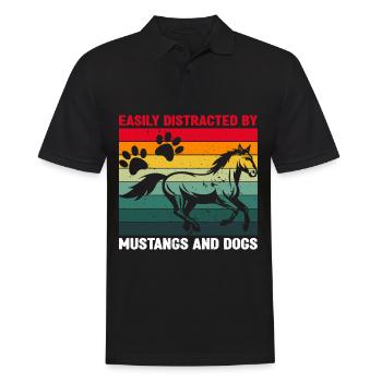 Chiens Chevaux Pitbull Buldogge Terrier - Polo Homme - noir - Devant - Kai (181cm)