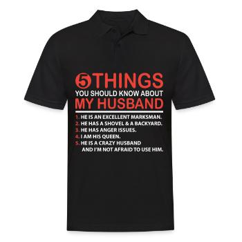 Herren Stolzer Ehemann der besten Ehefrau der Welt - Männer Poloshirt - Schwarz - Vorne - Kai (181cm)