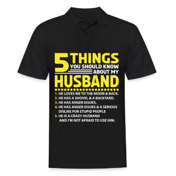 Herren Stolzer Ehemann der besten Ehefrau der Welt - Männer Poloshirt - Schwarz - Vorne - Kai (181cm)