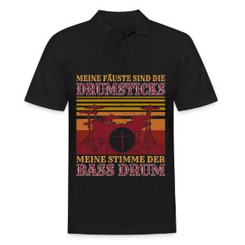 Drummer Drumsticks Schlagzeug Musiker - Männer Poloshirt - Schwarz - Vorne - Kai (181cm)