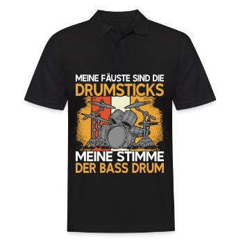 Drummer Drumsticks Schlagzeug Musiker - Männer Poloshirt - Schwarz - Vorne - Kai (181cm)