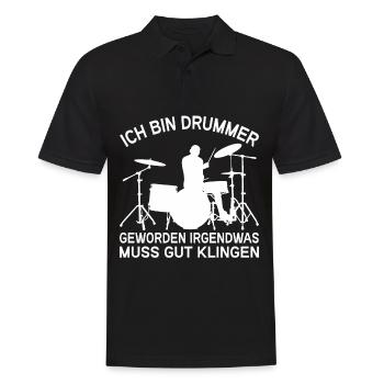 Drummer Drumsticks Schlagzeug Musiker - Männer Poloshirt - Schwarz - Vorne - Kai (181cm)