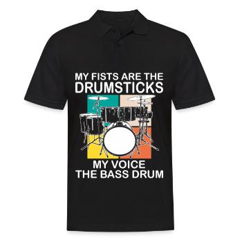Drummer Drumsticks Schlagzeug Musiker - Männer Poloshirt - Schwarz - Vorne - Kai (181cm)