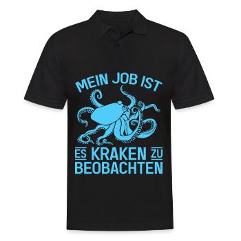 Meeresbiologe Kraken Meeresforscher Oktopus - Männer Poloshirt - Schwarz - Vorne - Kai (181cm)