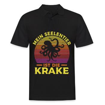 Meeresbiologe Kraken Meeresforscher Oktopus - Männer Poloshirt - Schwarz - Vorne - Kai (181cm)
