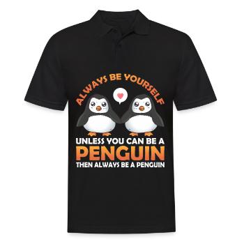 Penguin Penguin Penguin Penguin Lovers - Men's Polo Shirt - black - Front - Kai (181cm)