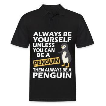 Penguin Penguin Penguin Penguin Lovers - Men's Polo Shirt - black - Front - Kai (181cm)