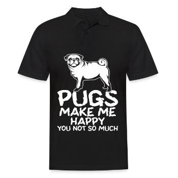 Mops Möpse Pugs Hundeliebhaber - Männer Poloshirt - Schwarz - Vorne - Kai (181cm)