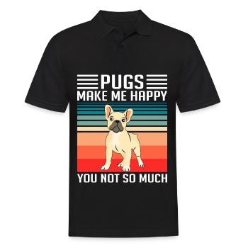 Mops Möpse Pugs Hundeliebhaber - Männer Poloshirt - Schwarz - Vorne - Kai (181cm)