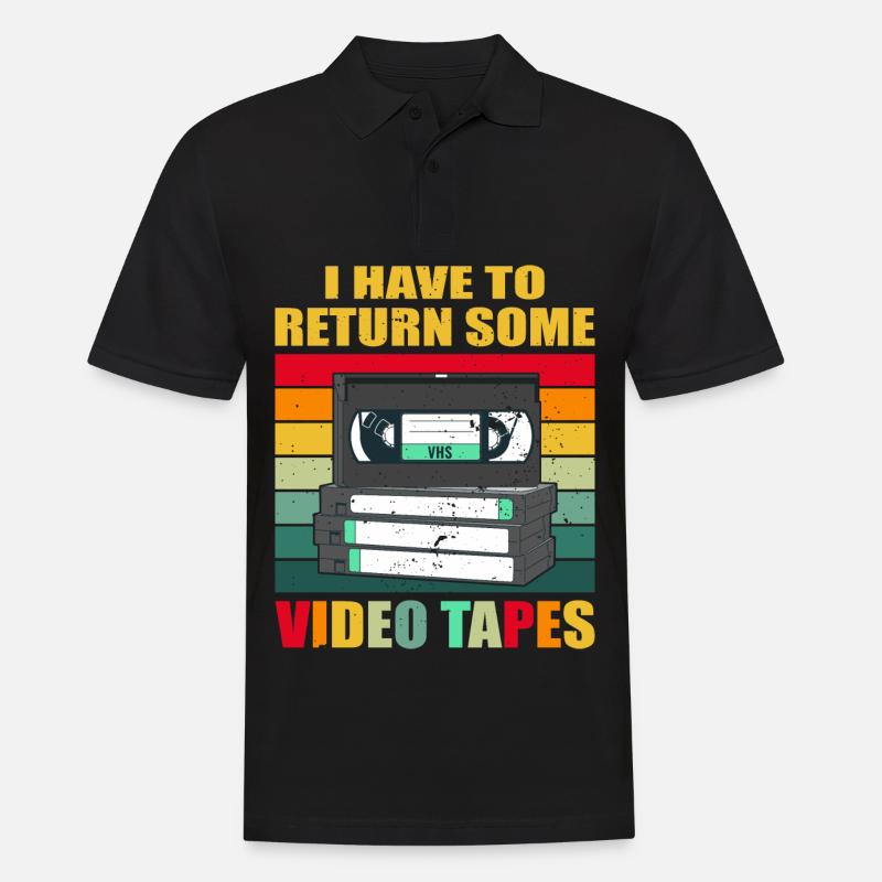Videokassette Tape Neunziger Geschenk - Männer Poloshirt - Schwarz