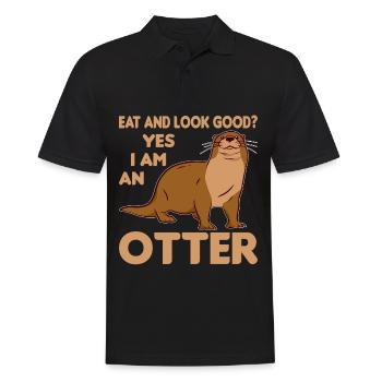 Otter Wassermarder Marder - Männer Poloshirt - Schwarz - Vorne - Kai (181cm)