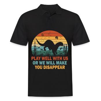 Otter Wassermarder Marder - Männer Poloshirt - Schwarz - Vorne - Kai (181cm)
