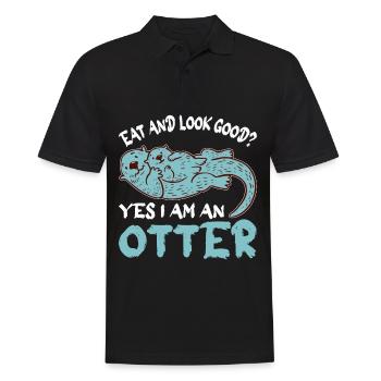 Otter Wassermarder Marder - Männer Poloshirt - Schwarz - Vorne - Kai (181cm)