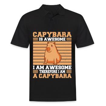 Capybara Wasserschwein Capybaras - Men's Polo Shirt - black - Front - Kai (181cm)
