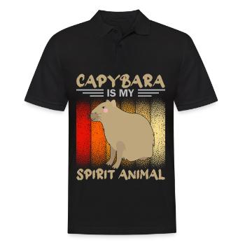 Capybara Wasserschwein Capybaras - Men's Polo Shirt - black - Front - Kai (181cm)