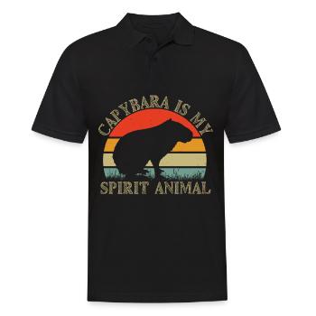 Capybara Wasserschwein Capybaras - Men's Polo Shirt - black - Front - Kai (181cm)