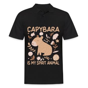 Capybara Wasserschwein Capybaras - Men's Polo Shirt - black - Front - Kai (181cm)