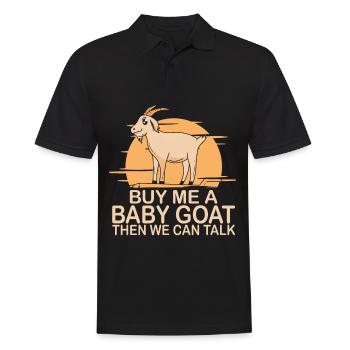 Ziegen Spruch Ziegenbock Ziegebhirte - Männer Poloshirt - Schwarz - Vorne - Kai (181cm)