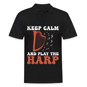 Harfe Musiker Harfenspielerin - Männer Poloshirt - Schwarz - Vorne - Kai (181cm)