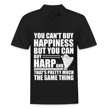 Harfe Musiker Harfenspielerin - Männer Poloshirt - Schwarz - Vorne - Kai (181cm)