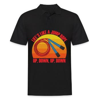 Rope jumping Skipping rope Rope jumping Skipping - Men's Polo Shirt - black - Front - Kai (181cm)