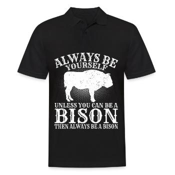 Bison Buffalo Yellowstone Park - Men's Polo Shirt - black - Front - Kai (181cm)