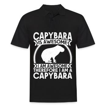 Capybara Rongeur Capybara Capybara - Polo Homme - noir - Devant - Kai (181cm)