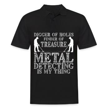 Dirt Fishing Probe Detector Sondler - Men's Polo Shirt - black - Front - Kai (181cm)