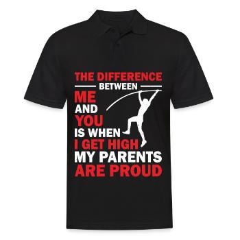 Stabhochsprung Stabspringer Leichtathletik - Männer Poloshirt - Schwarz - Vorne - Kai (181cm)