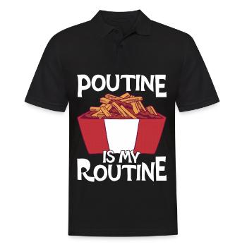 Poutine Kanada Fast Food Spezialität - Männer Poloshirt - Schwarz - Vorne - Kai (181cm)