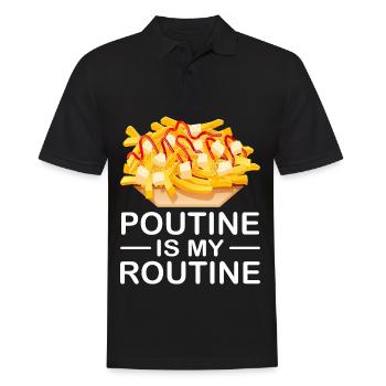 Poutine Kanada Fast Food Spezialität - Männer Poloshirt - Schwarz - Vorne - Kai (181cm)